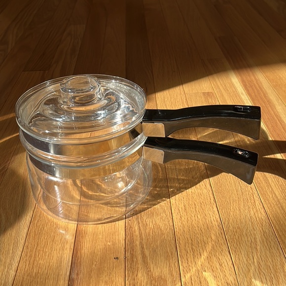 vintage pan Kitchen Vintage Glass Double Boiler With Bakelite
